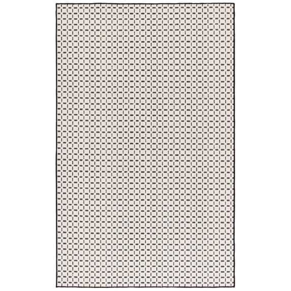 SAFAVIEH Natural Fiber Phelim Geometric Area Rug, Ivory/Black, 6' x 9'