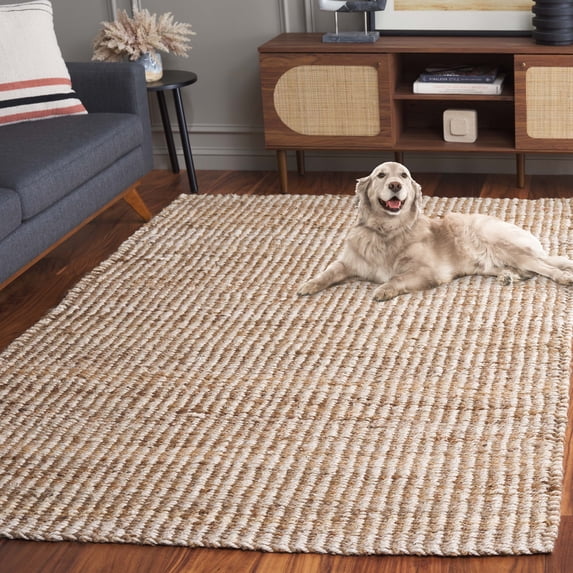 SAFAVIEH Natural Fiber Phyliss Braided Jute Area Rug, Natural/Ivory, 6' x 9'