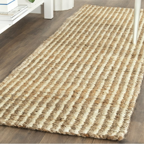 SAFAVIEH Natural Fiber Phyliss Braided Jute Runner Rug, Natural/Ivory, 2'3" x 9'