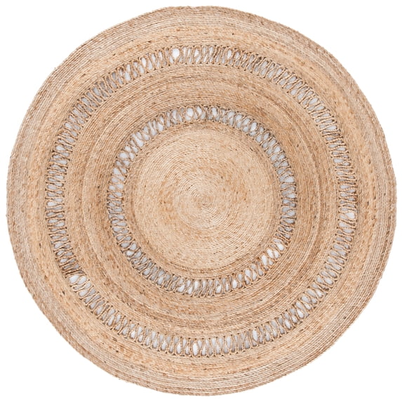 SAFAVIEH Natural Fiber Portmont Geometric Area Rug, Natural, 10' x 10' Round