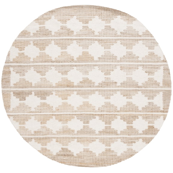 SAFAVIEH Natural Fiber Rada Solid Area Rug, Ivory/Natural, 6' x 6' Round