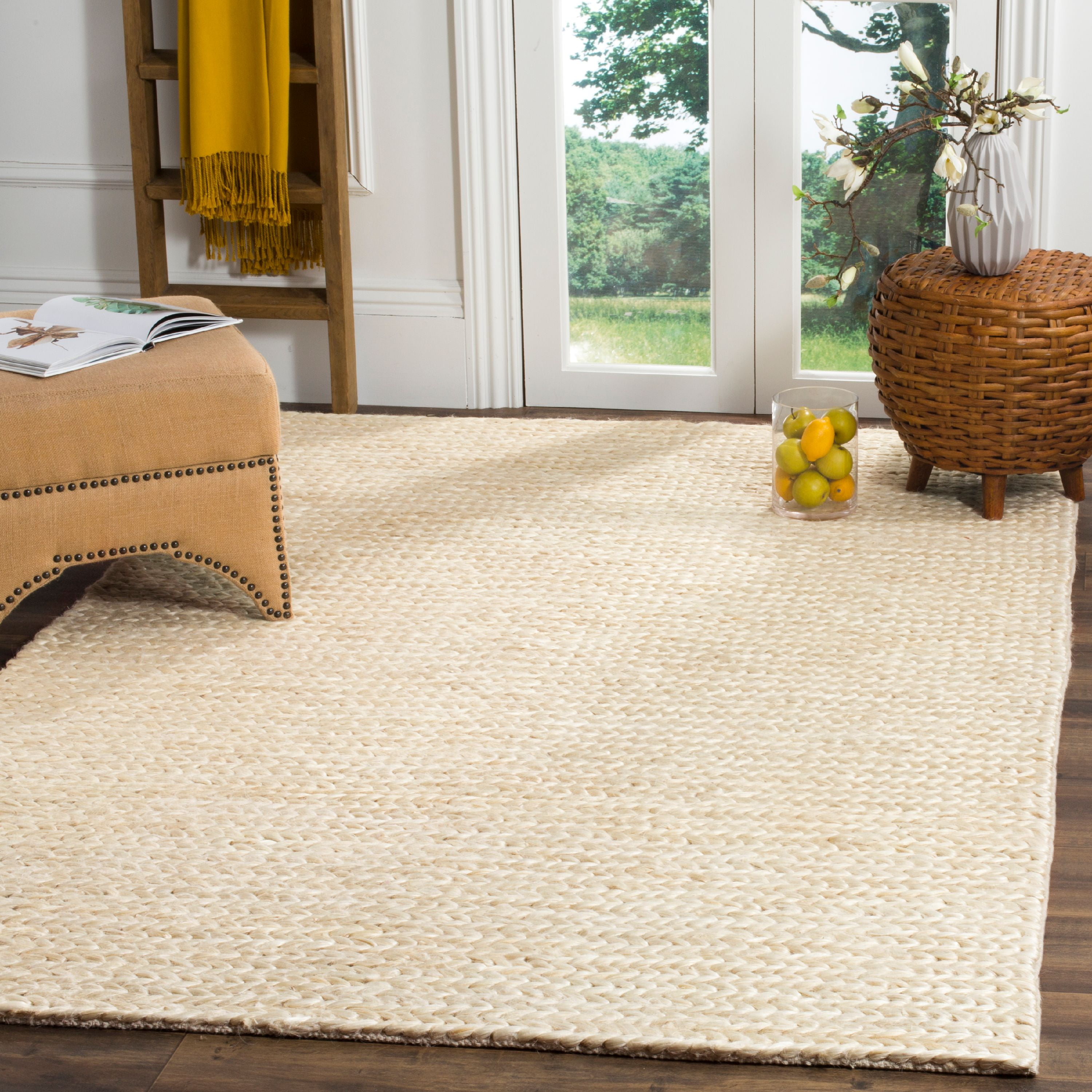 SAFAVIEH Natural Fiber Robbie Braided Jute Area Rug, Ivory, 8' x 10'