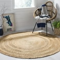 thumbnail image 1 of SAFAVIEH Natural Fiber Rodina Geometric Braided Jute Area Rug, Natural, 3' x 3' Round, 1 of 6