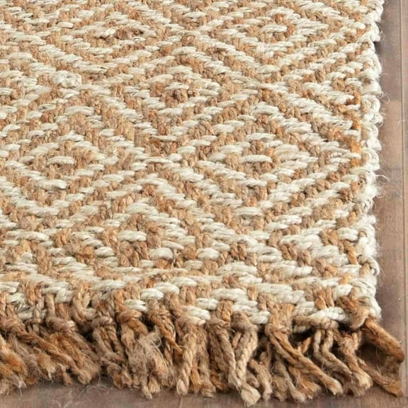 SAFAVIEH Natural Fiber Roland Braided Jute Area Rug, Natural/Ivory, 2'6" x 4'