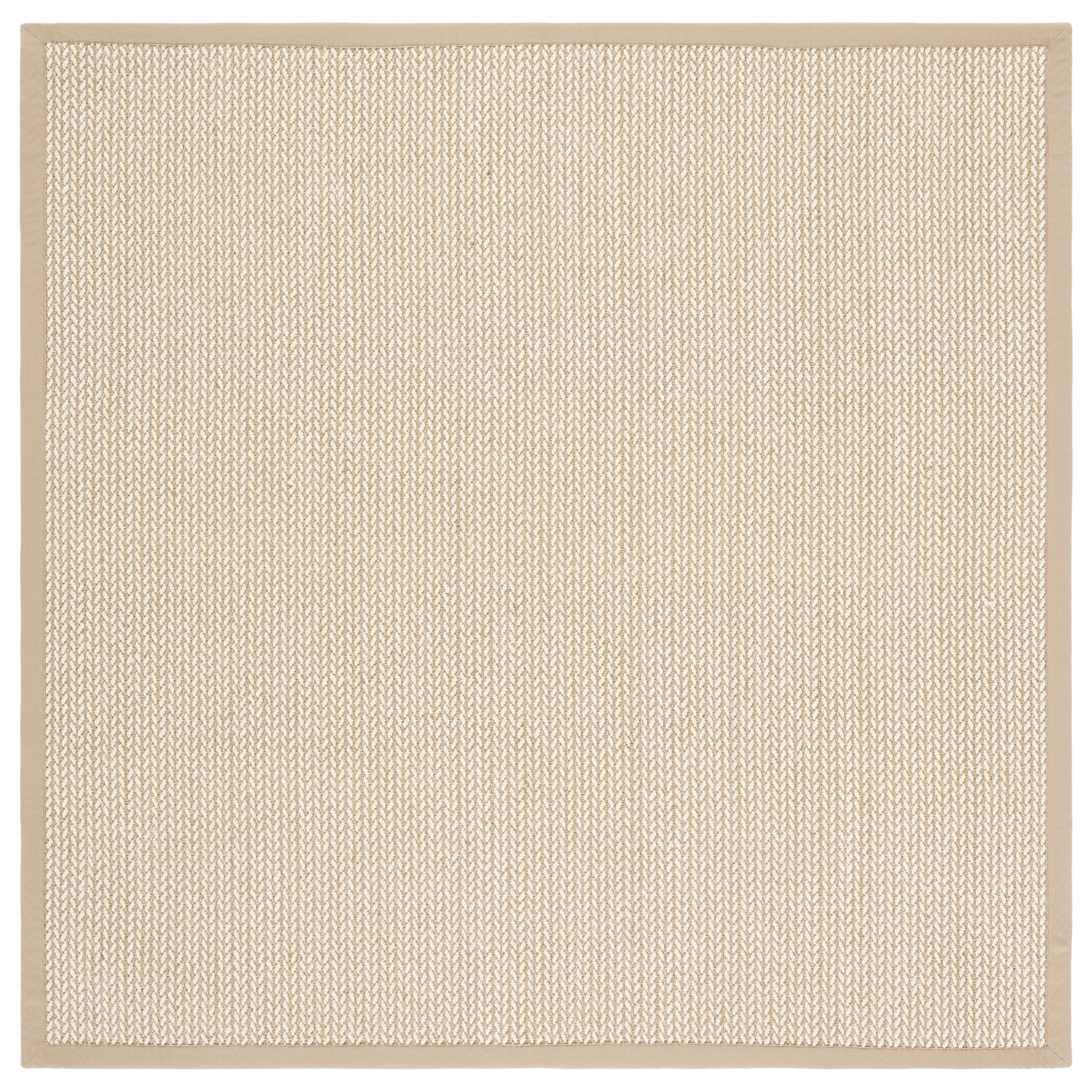 SAFAVIEH Natural Fiber Rosheen Bordered Area Rug, Beige, 6' x 6' Square