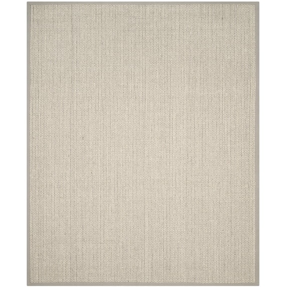 SAFAVIEH Natural Fiber Rosheen Bordered Area Rug, Grey, 10' x 14'