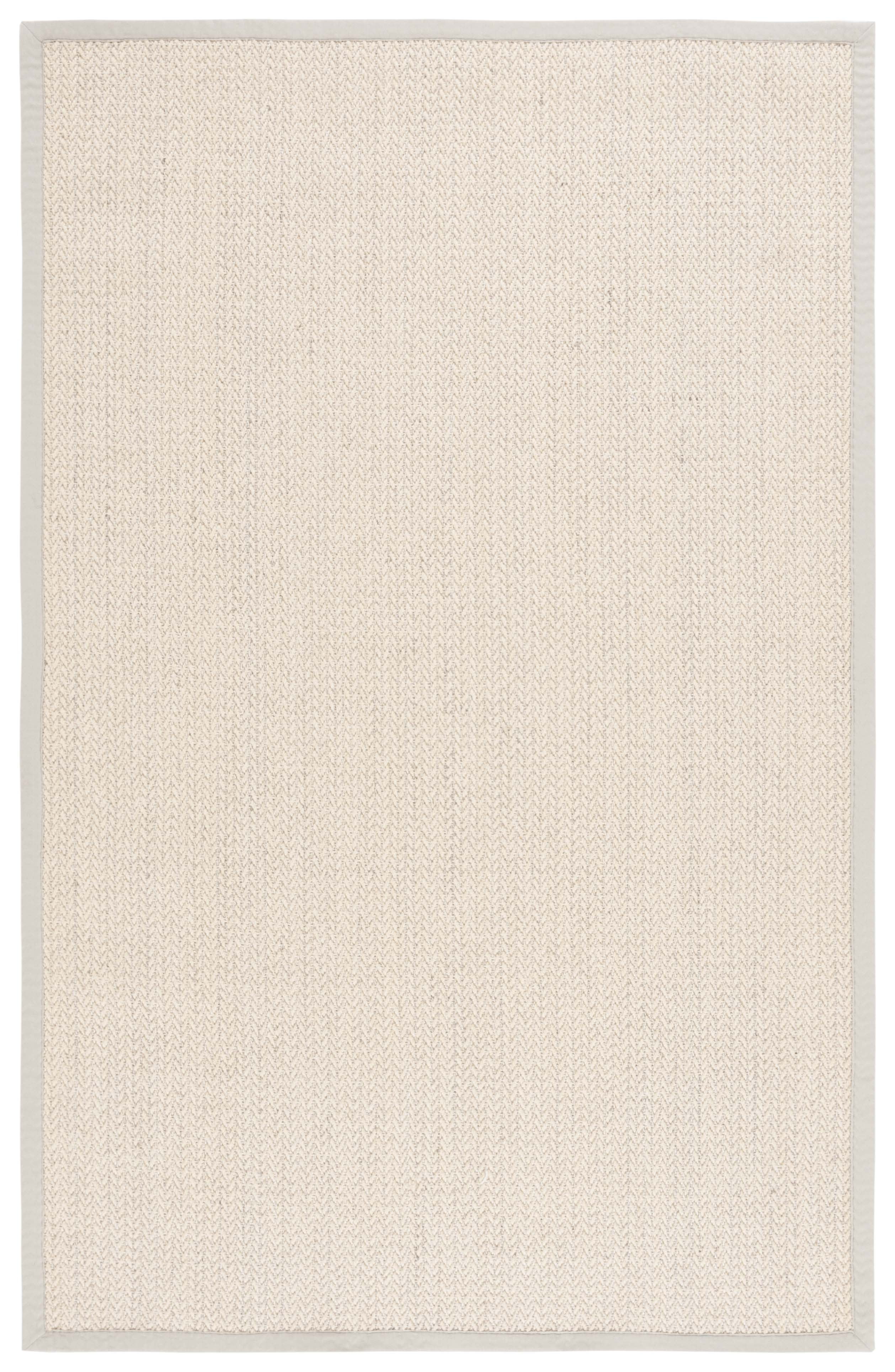 SAFAVIEH Natural Fiber Rosheen Bordered Area Rug, Light Grey, 5' x 8'