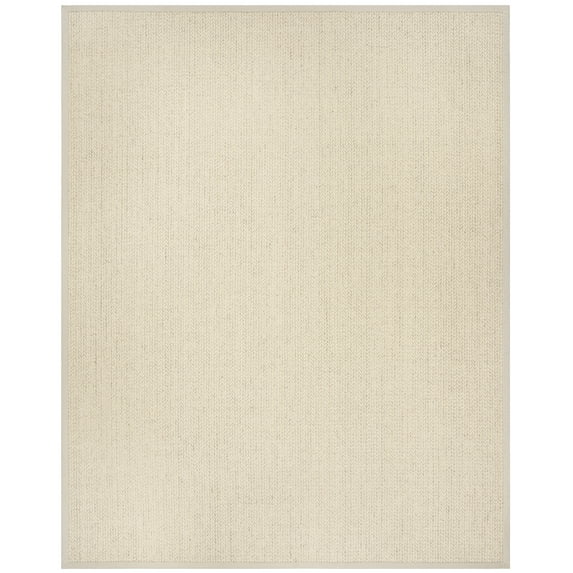SAFAVIEH Natural Fiber Rosheen Bordered Area Rug, Light Grey, 9' x 12'