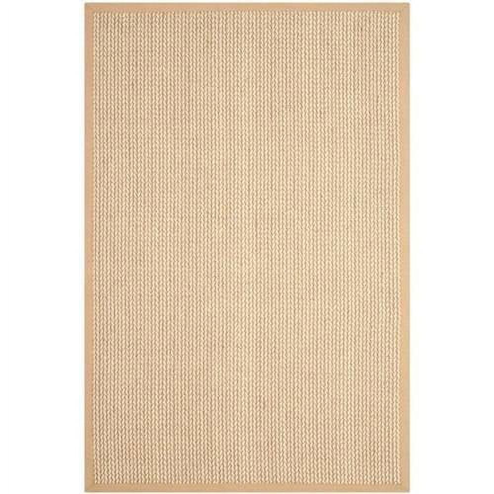 Hand-Knotted Beige Wool Rectangular 6' x 9' Area Rug