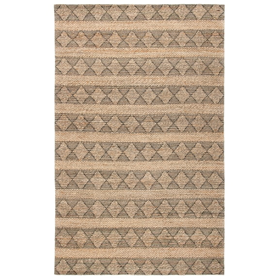 SAFAVIEH Natural Fiber Rozanne Geometric Area Rug, Natural/Black, 8' x 10'