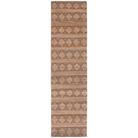 SAFAVIEH Natural Fiber Rozanne Geometric Runner Rug, Natural/Black, 2'3" x 9'