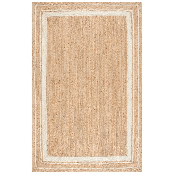 SAFAVIEH Natural Fiber Seanan Bordered Area Rug, Natural/Ivory, 3' x 5'