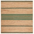 thumbnail image 1 of SAFAVIEH Natural Fiber Seanna Striped Area Rug, Natural/Green, 6' x 6' Square, 1 of 11