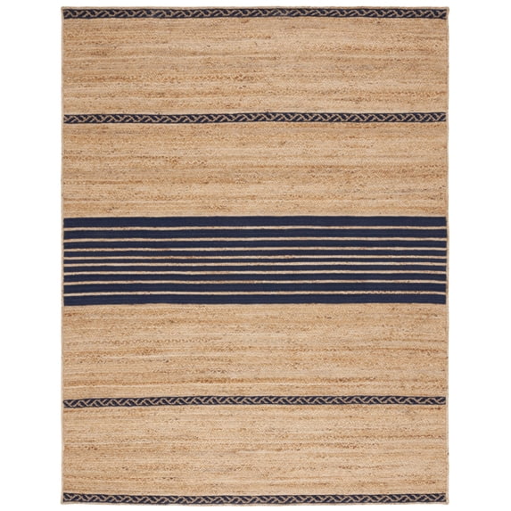 SAFAVIEH Natural Fiber Seanna Striped Area Rug, Natural/Navy, 8' x 10'
