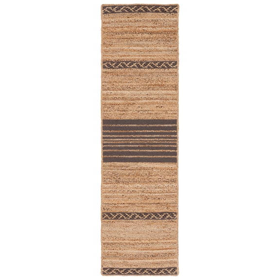 SAFAVIEH Natural Fiber Seanna Striped Runner Rug, Natural/Brown, 2'3" x 8'
