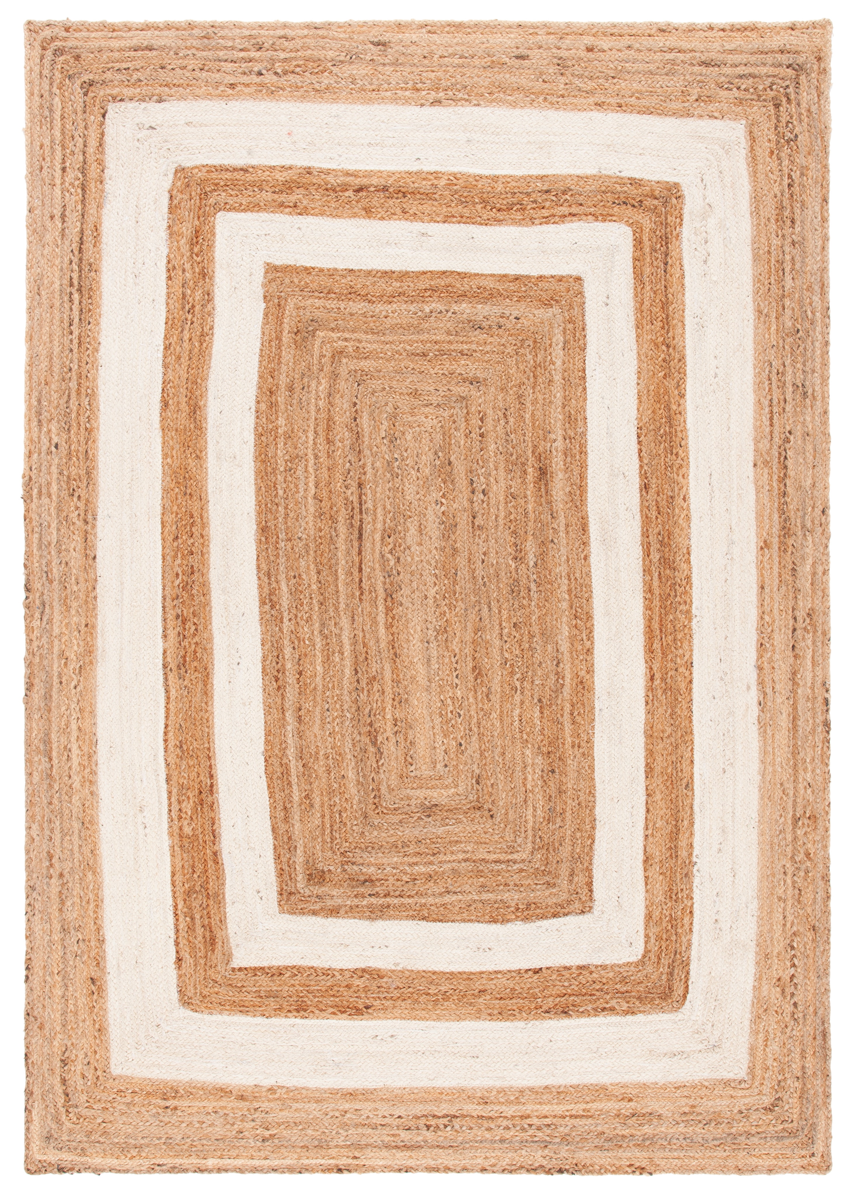 SAFAVIEH Natural Fiber Shannon Bordered Area Rug, Ivory/Natural, 5' x 8'
