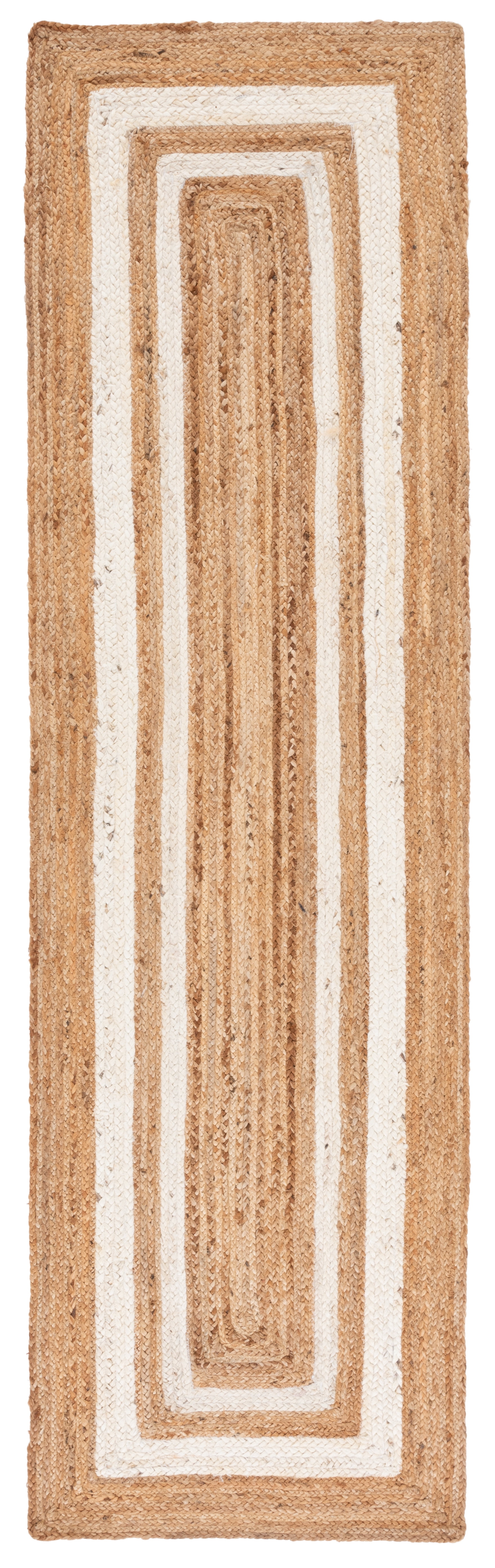Ivory Striped Flatweave Non-Slip Runner Rug 2'3" x 8'