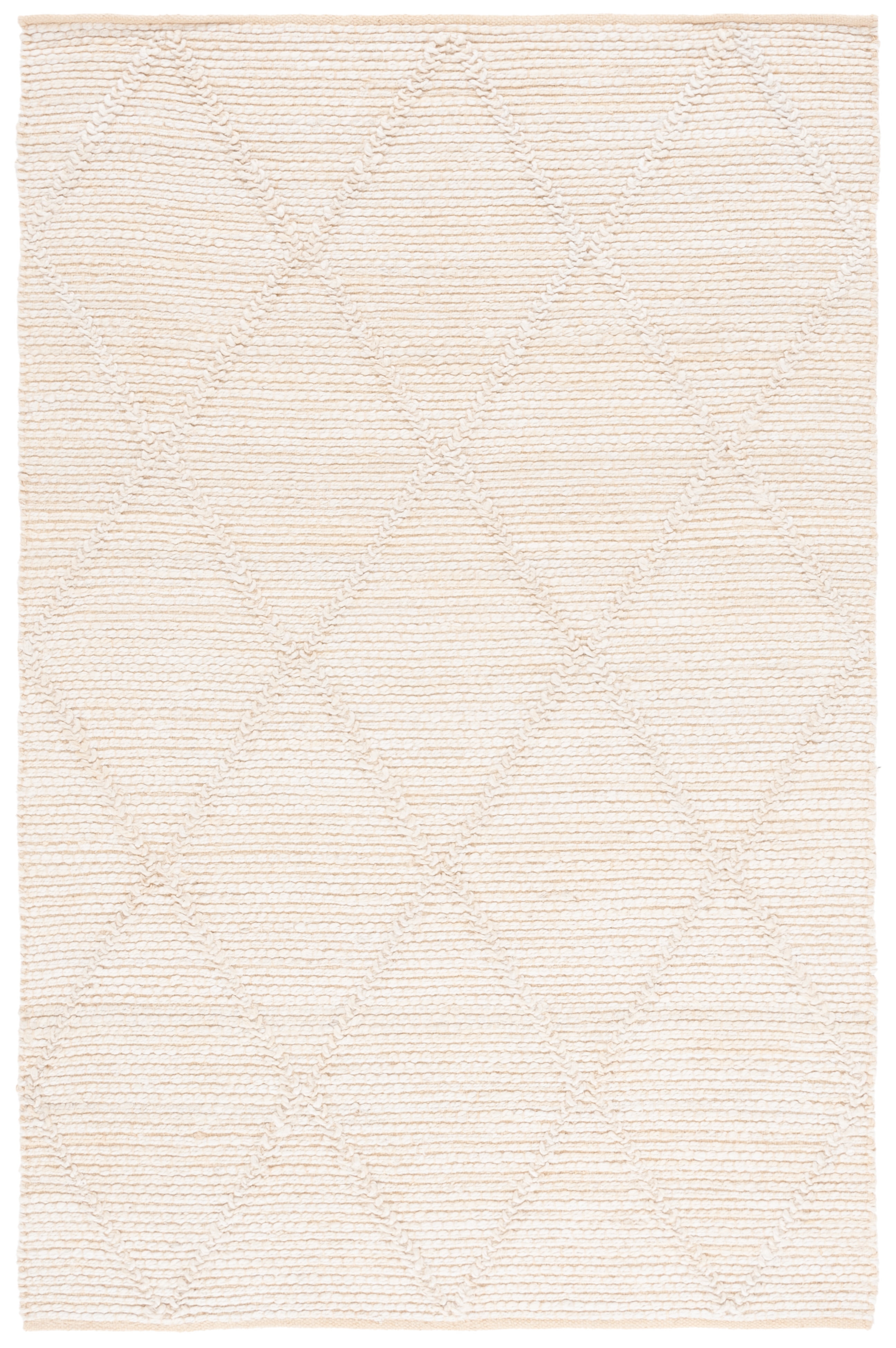 Ivory Geometric Flat Woven Wool 9' x 12' Area Rug