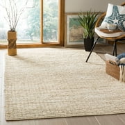 SAFAVIEH Natural Fiber Sheryll Solid Braided Jute Area Rug, Ivory, 5' x 8'