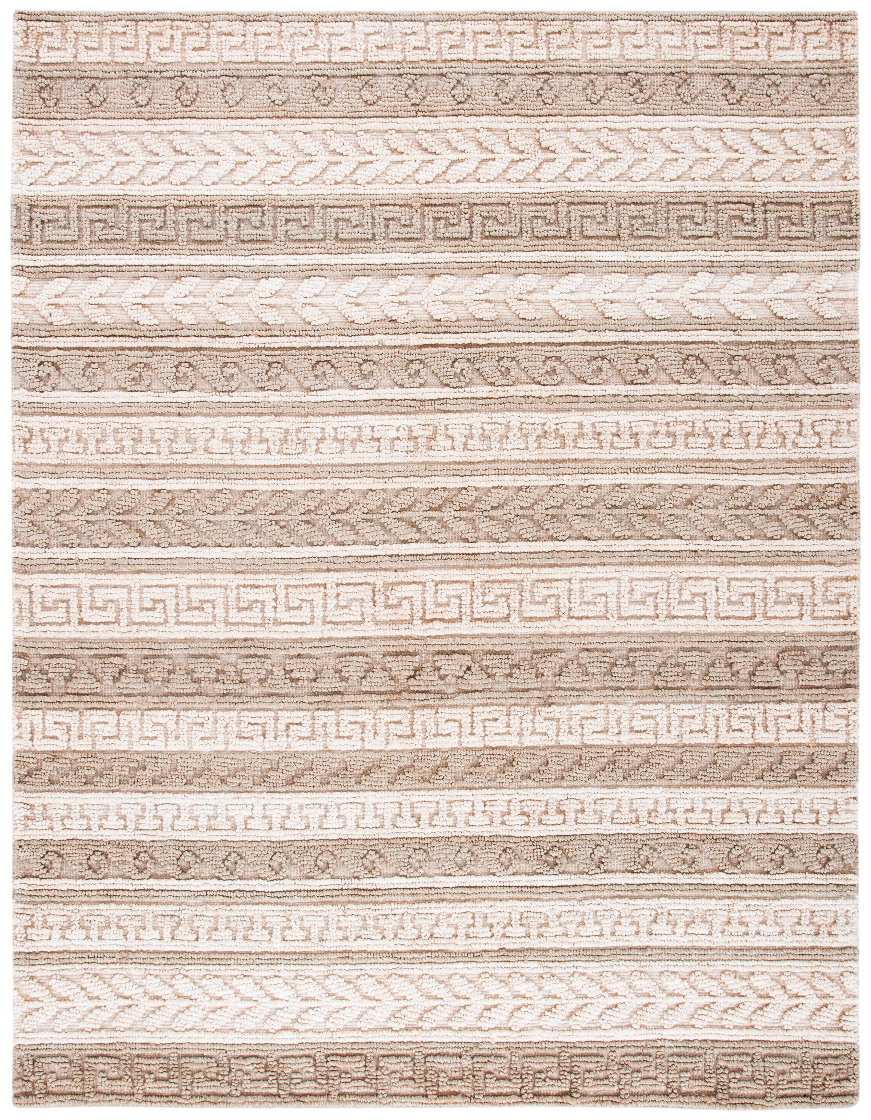 SAFAVIEH Natural Fiber Sonam Striped Area Rug, Green/Ivory, 8' x 10'