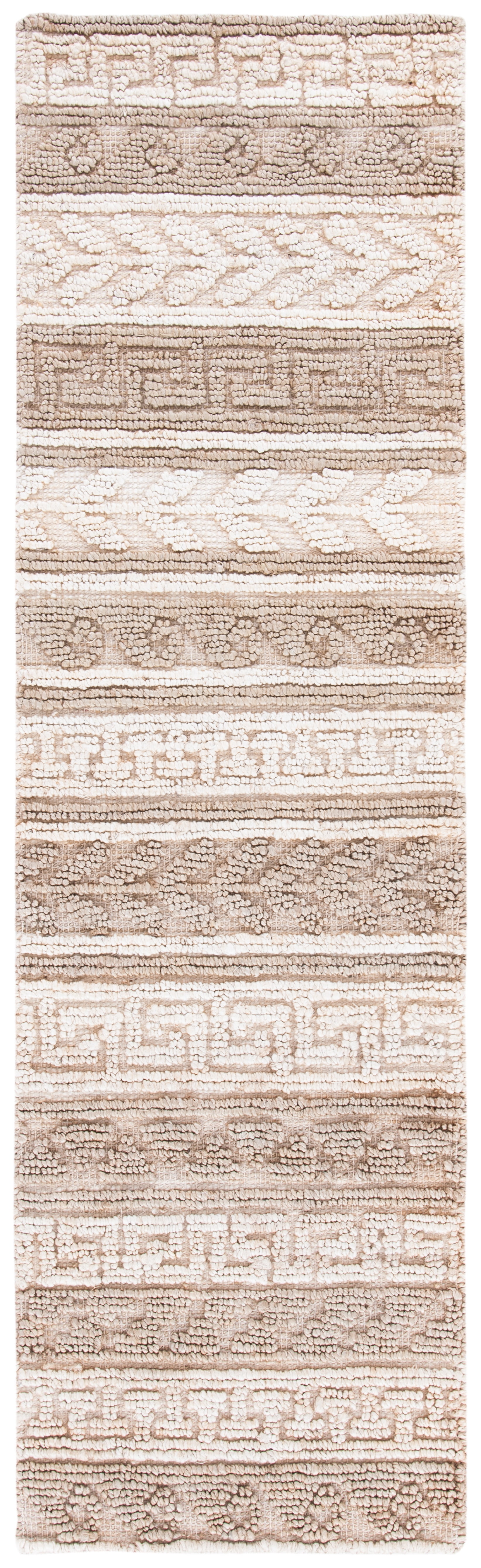 SAFAVIEH Natural Fiber Sonam Striped Runner Rug, Green/Ivory, 2'3" x 8'