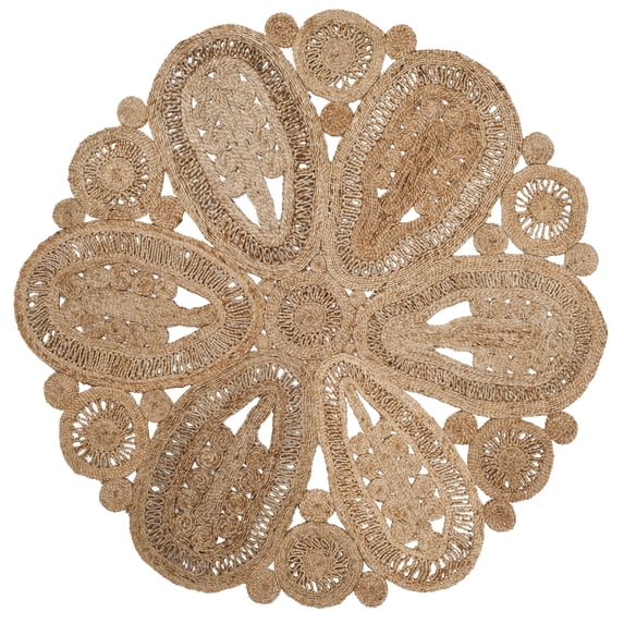 SAFAVIEH Natural Fiber Stamen Solid Area Rug, Natural, 11' x 11' Round