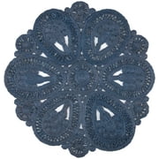 SAFAVIEH Natural Fiber Stamen Solid Area Rug, Navy, 6' x 6' Round