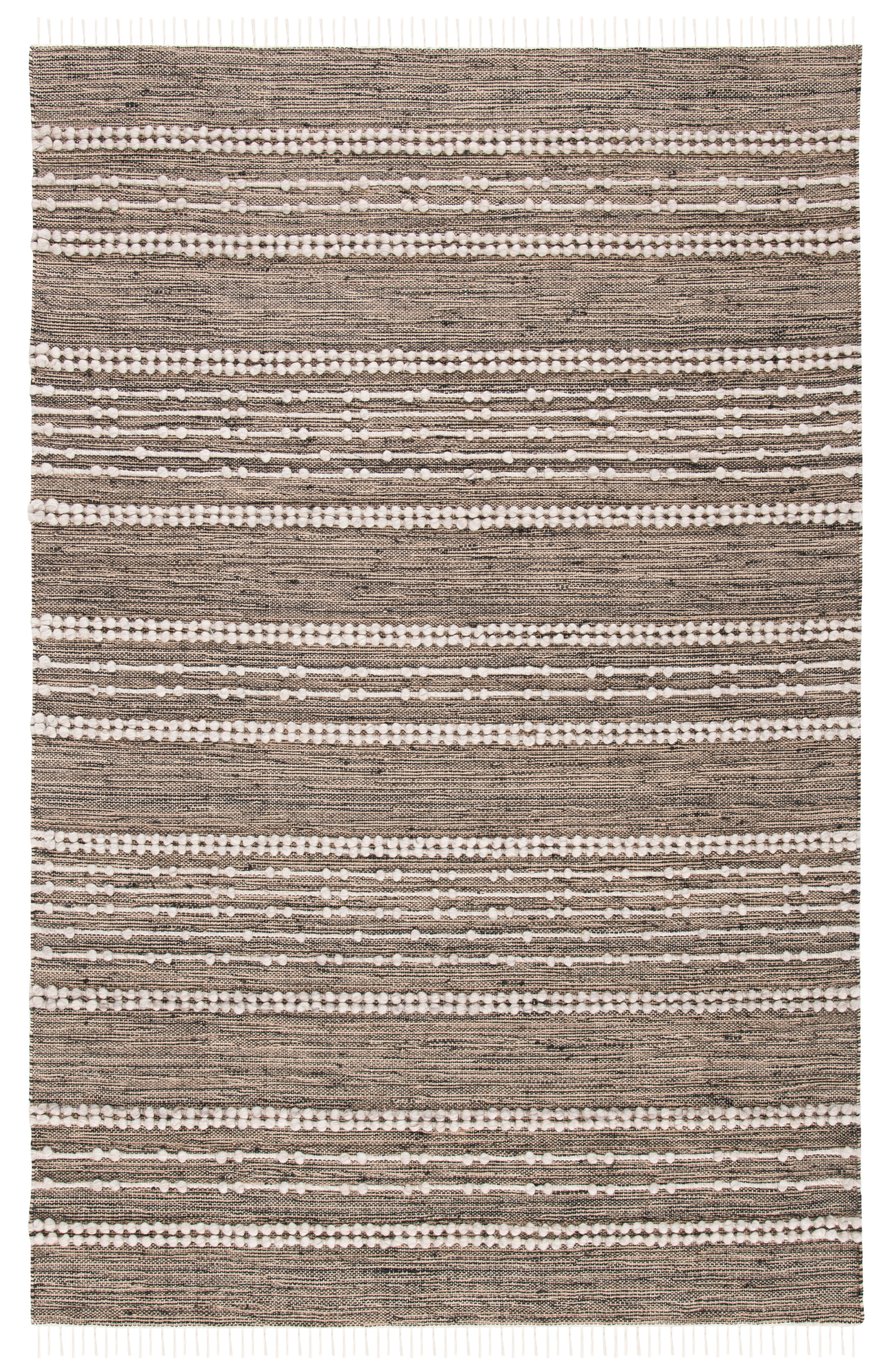 Natural Beige Flat Woven Wool 8' x 10' Rug