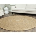 thumbnail image 1 of SAFAVIEH Natural Fiber Tangier Solid Braided Fringe Jute Area Rug, Natural, 4' x 4' Round, 1 of 6
