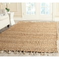 thumbnail image 1 of SAFAVIEH Natural Fiber Tangier Solid Braided Fringe Jute Area Rug, Natural, 4' x 6', 1 of 6