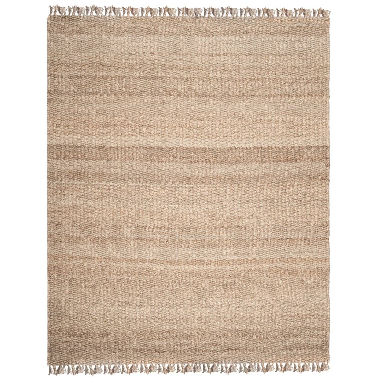Natural Jute Handwoven 8' x 10' Area Rug with Fringe