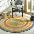 thumbnail image 1 of SAFAVIEH Natural Fiber Tanja Braided Jute Area Rug, Blue/Multi, 5' x 5' Round, 1 of 3