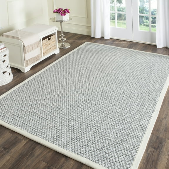 SAFAVIEH Natural Fiber Tarah Geometric Sisal Area Rug, Silver/Grey, 9' x 12'