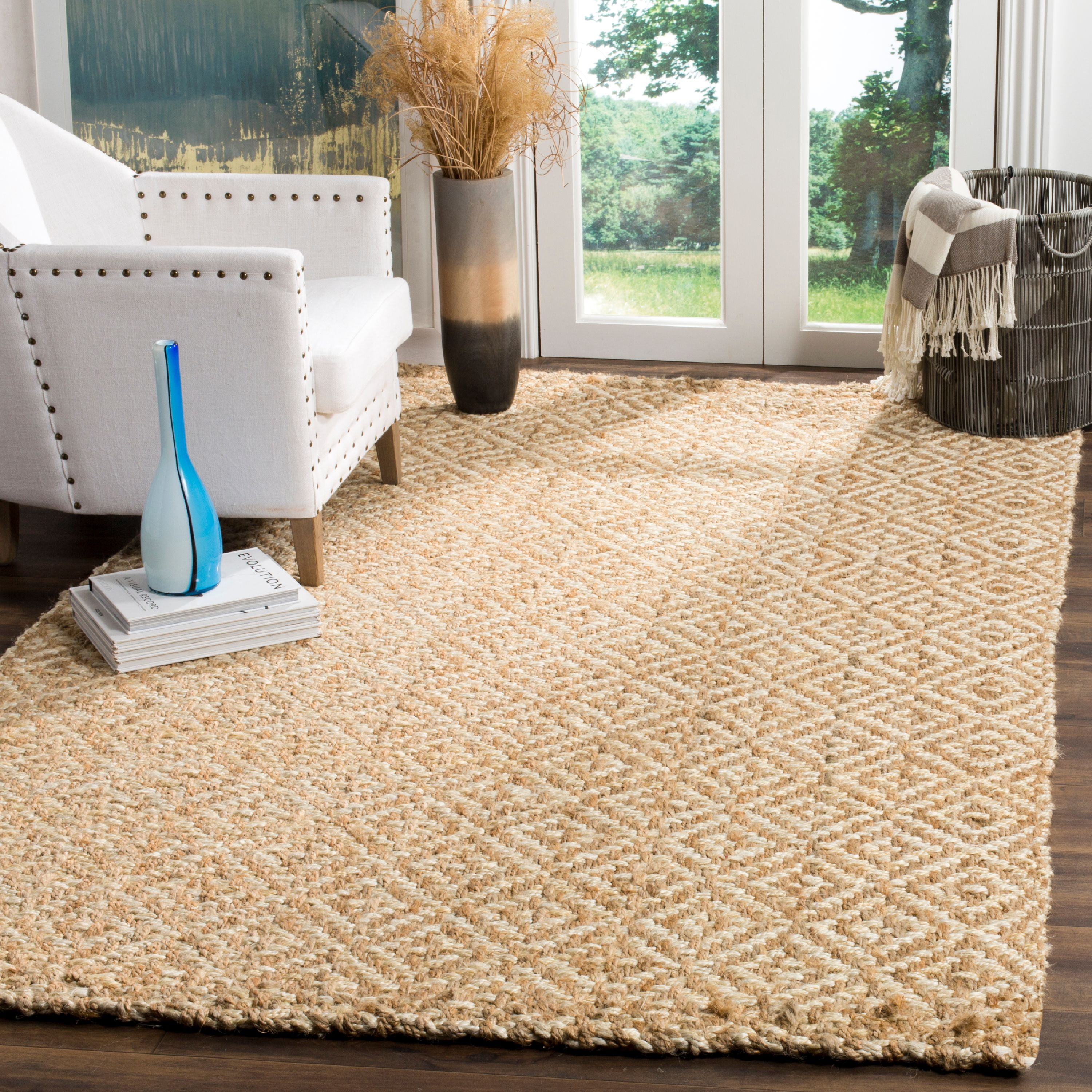 Hand-Knotted Coastal Ivory & Natural Jute 6' x 9' Area Rug