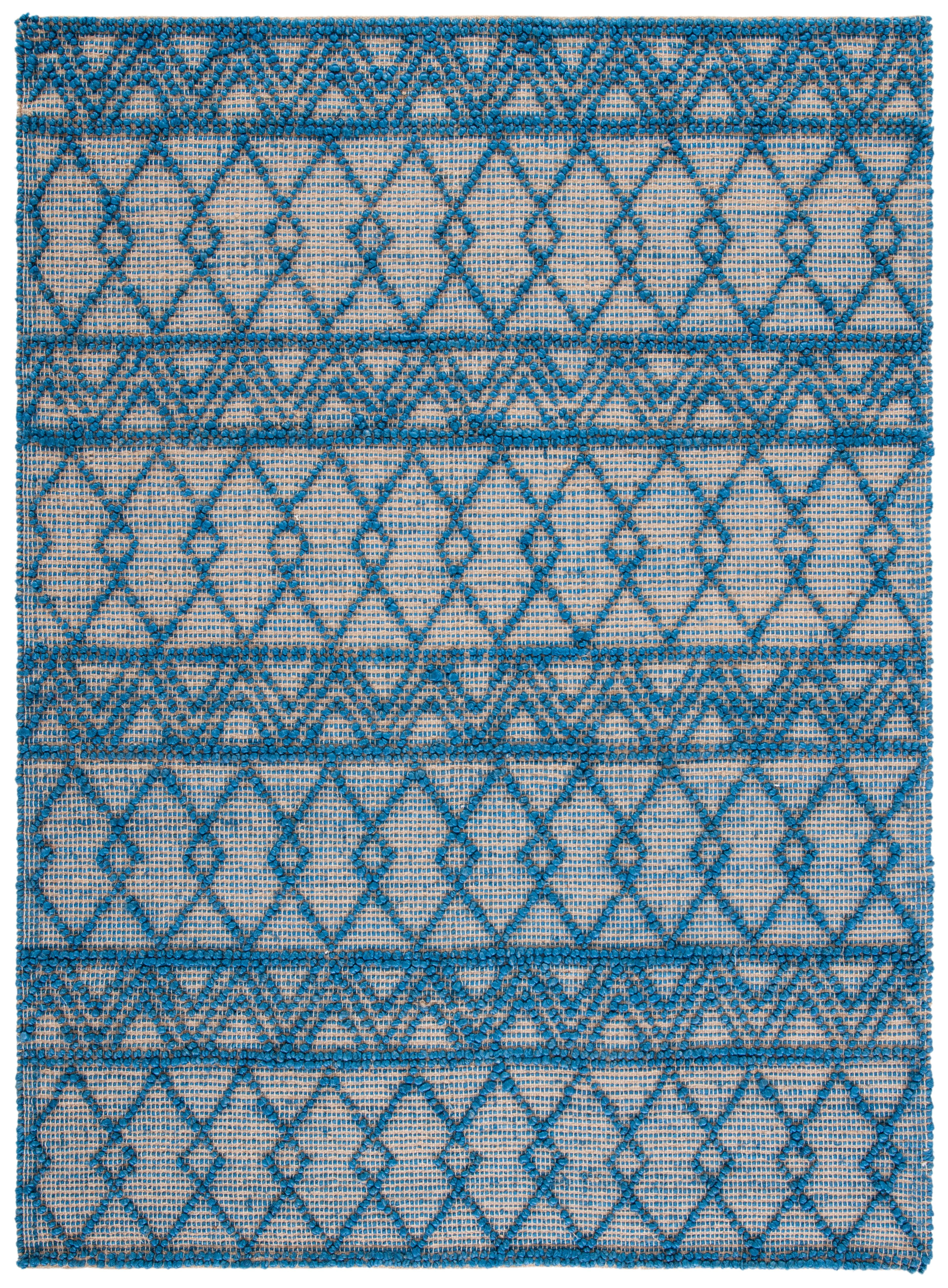 SAFAVIEH Natural Fiber Tayler Geometric Area Rug, Blue/Natural, 5' x 8'