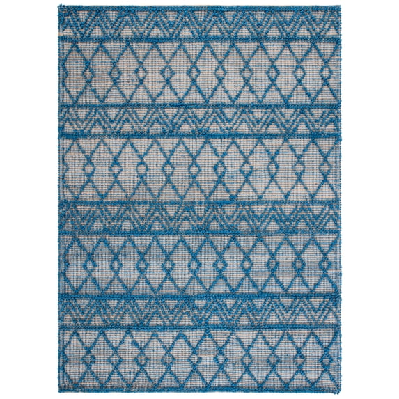 SAFAVIEH Natural Fiber Tayler Geometric Area Rug, Blue/Natural, 5' x 8'