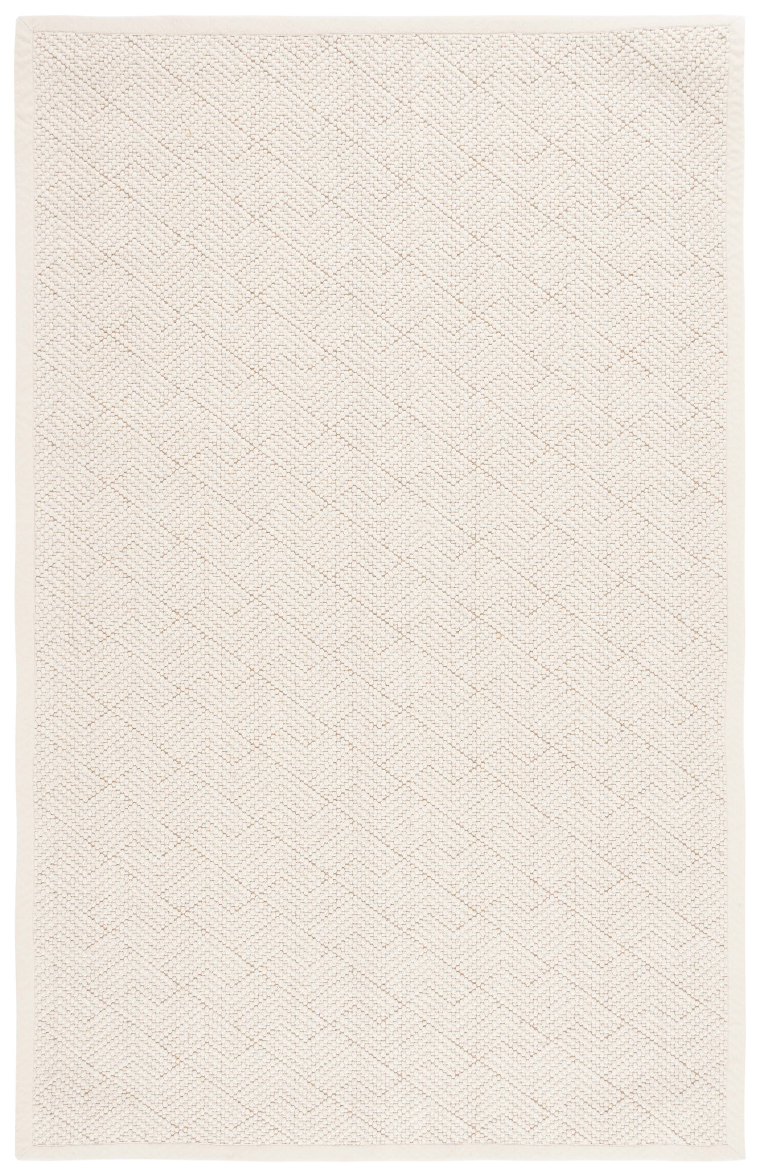 Ivory Flat Woven Handmade Wool Area Rug, 3' x 5'