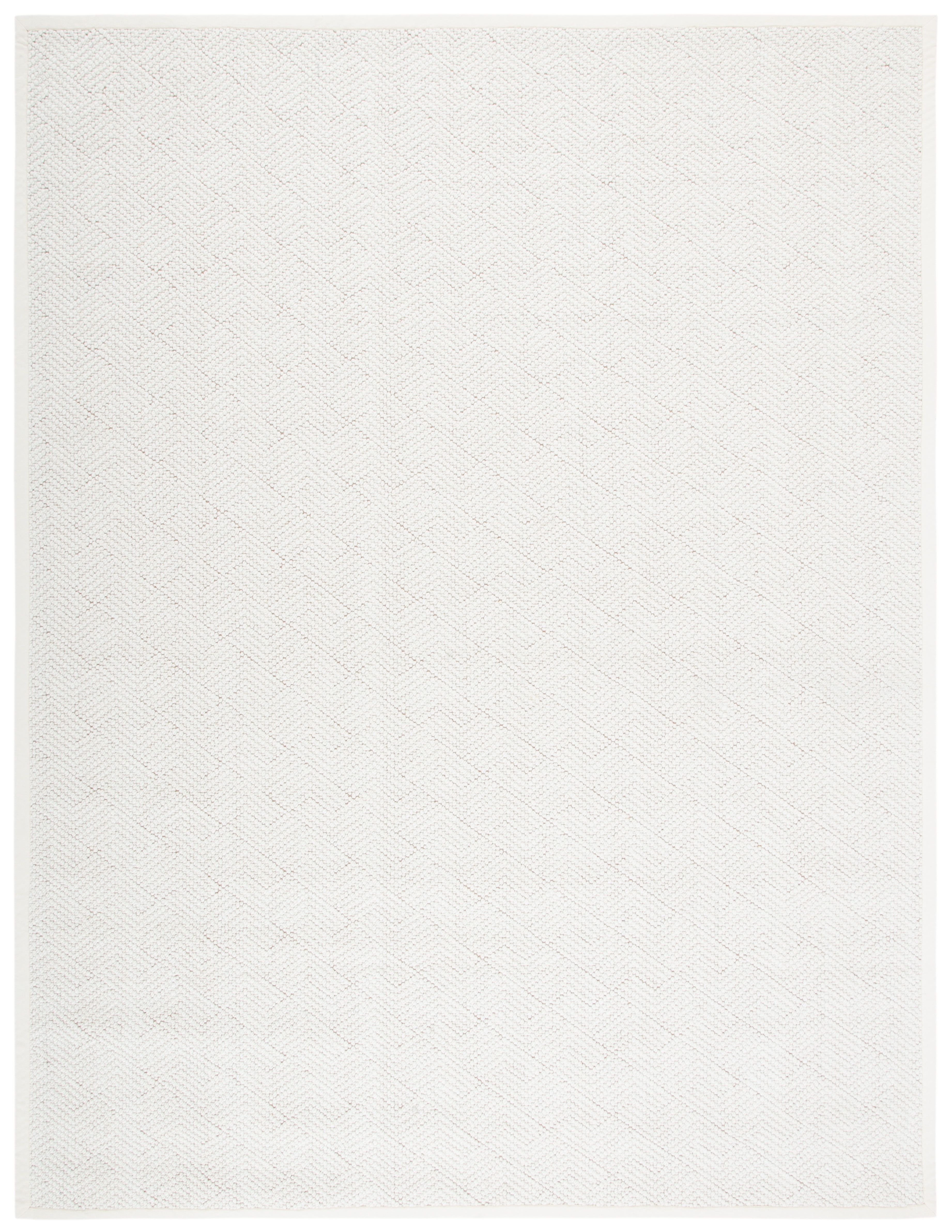 Ivory Handwoven Wool Geometric Runner Rug, 2' x 12'