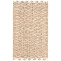 SAFAVIEH Natural Fiber Thomas Geometric Area Rug, Ivory/Natural, 6' x 6' Square