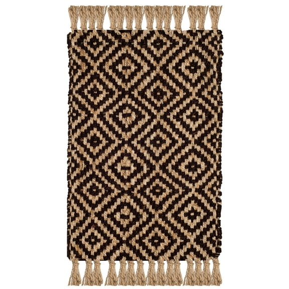 SAFAVIEH Natural Fiber Thomas Geometric Jute Area Rug, Brown/Natural, 2' x 3'