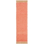 SAFAVIEH Natural Fiber Thomas Geometric Jute Runner Rug, Fuchsia/Natural, 2'3" x 8'