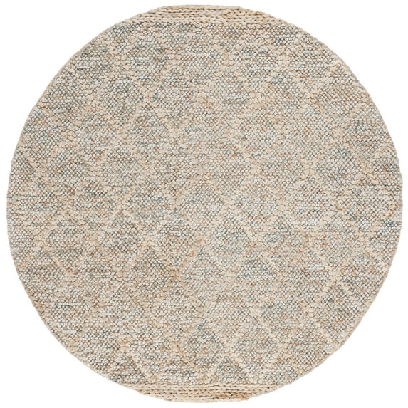 SAFAVIEH Natural Fiber Travis Geometric Area Rug, Rust/Natural, 6' x 6' Round