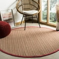 thumbnail image 1 of SAFAVIEH Natural Fiber Urban Striped Sisal Area Rug, Brown/Red, 6' x 6' Round, 1 of 5