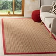 thumbnail image 1 of SAFAVIEH Natural Fiber Urban Striped Sisal Area Rug, Brown/Red, 6' x 9', 1 of 5