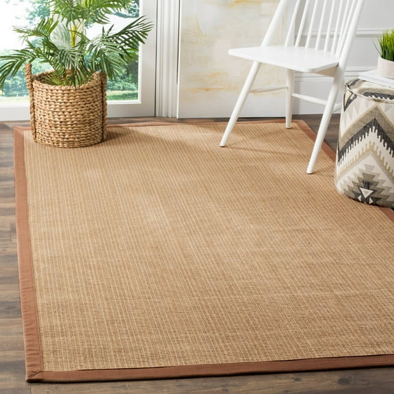 SAFAVIEH Natural Fiber Urban Striped Sisal Area Rug, Multi/Light Brown, 9' x 12'