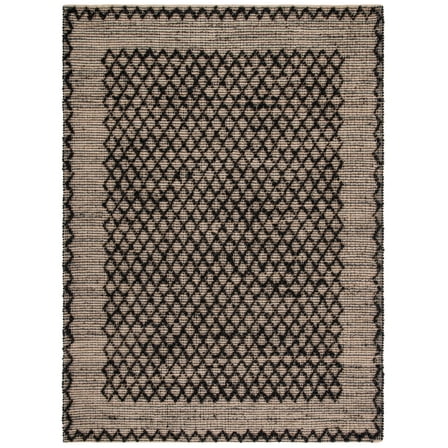 SAFAVIEH Natural Fiber Vernon Geometric Area Rug, Black/Natural, 3' x 5'