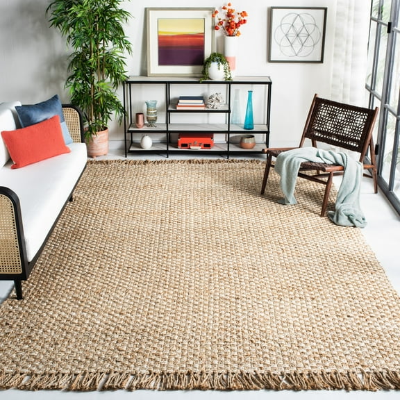 SAFAVIEH Natural Fiber Vivian Geometric Solid Area Rug, Natural/Ivory, 8' x 10'
