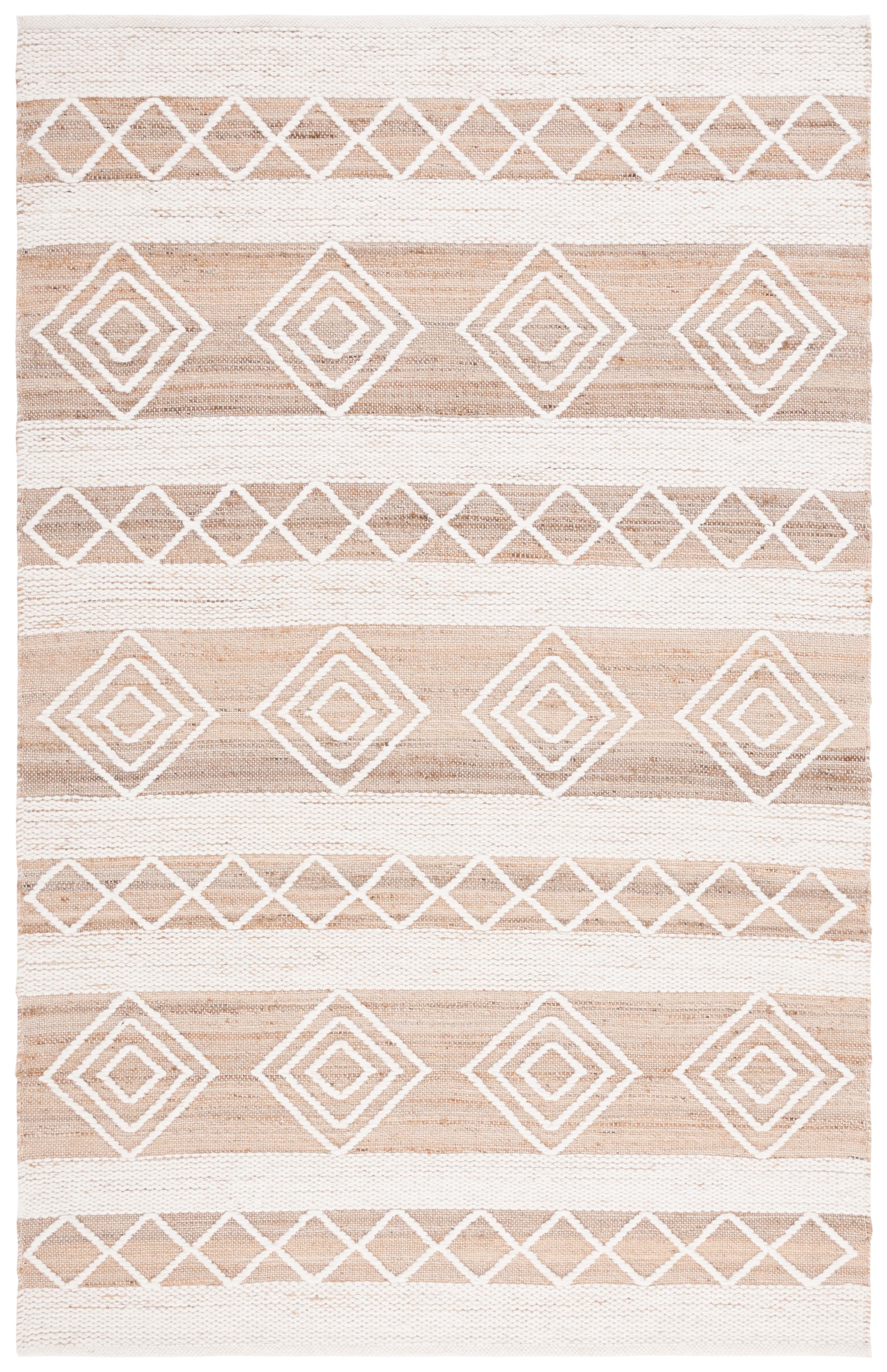 SAFAVIEH Natural Fiber Vivyan Geometric Area Rug, Natural/Ivory, 4' x 6'