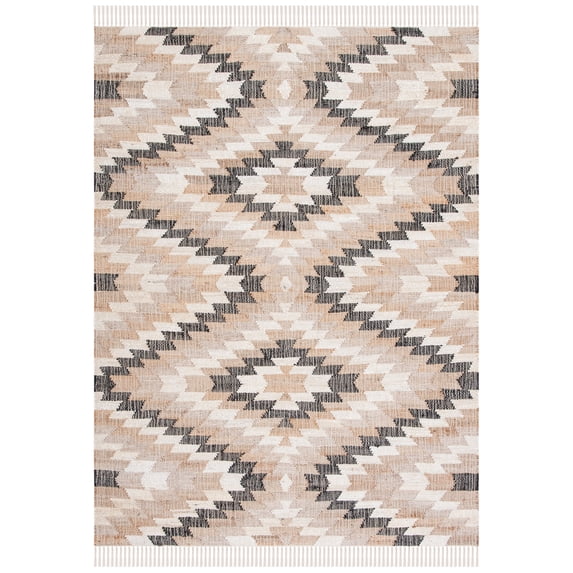 SAFAVIEH Natural Fiber Watson Geometric Area Rug, Natural/Black, 4' x 6'
