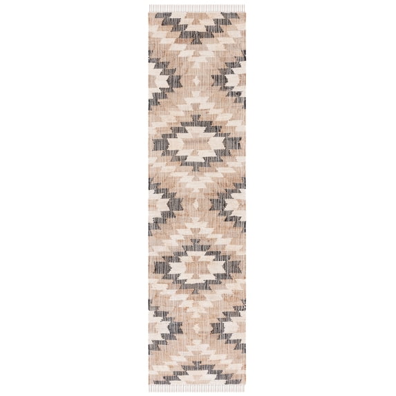 SAFAVIEH Natural Fiber Watson Geometric Runner Rug, Natural/Black, 2'3" x 9'